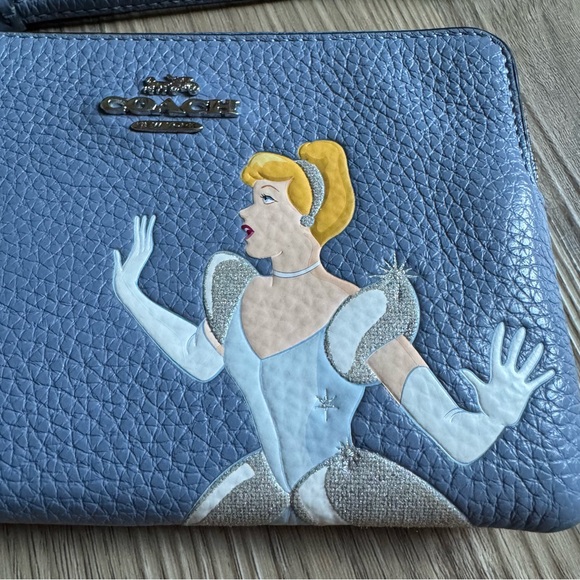Coach Blue Wristlet with Cinderella Design - Picture 2 of 7